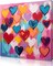 Colorful Heart Graffiti Wall Art Abstract Canvas Paintings Colorful Pictures Modern Abstract Artwork Decor for Office Bedroom Living Room Children's room 13.5"x13.5"x 1 Panels